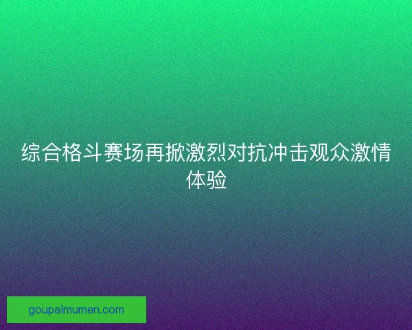 综合格斗赛场再掀激烈对抗冲击观众激情体验
