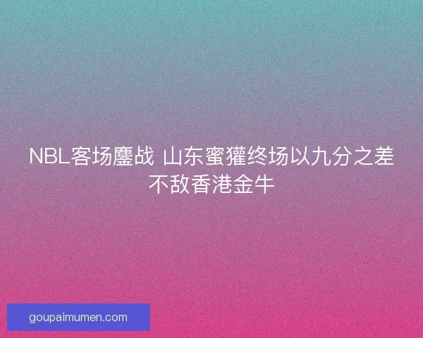 NBL客场鏖战 山东蜜獾终场以九分之差不敌香港金牛